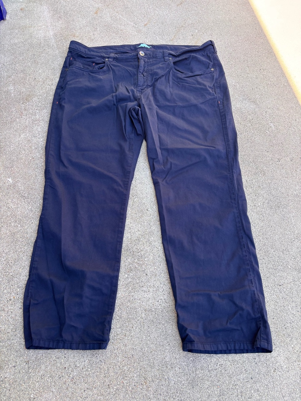 Tommy Bahama Navy Blue Chino Flat Front Pants Golf Men’s Size 42x30